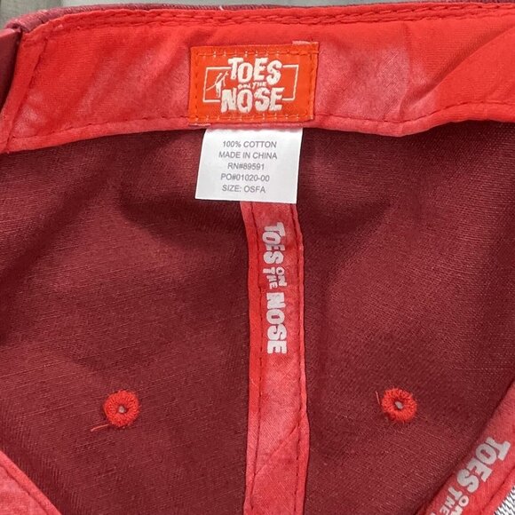 TOES on the NOSE Cap Hat Red Cord Logo So California Surf Surfer Beach sz OSFA - Picture 7 of 8